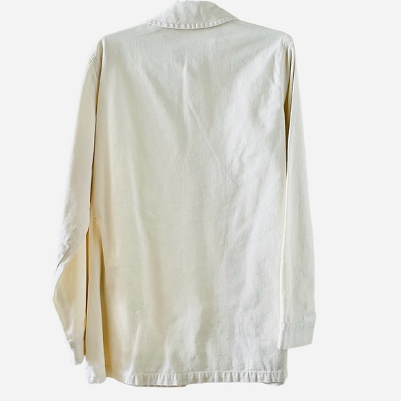 Universal Threads Cream Polo Button Up Polo Shirt / Shacket - Picture 2 of 4